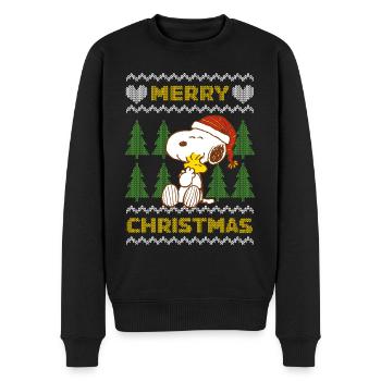 Peanuts Snoopy Merry Christmas - Men's Premium Organic Jumper - black - Front - Nico (187cm)