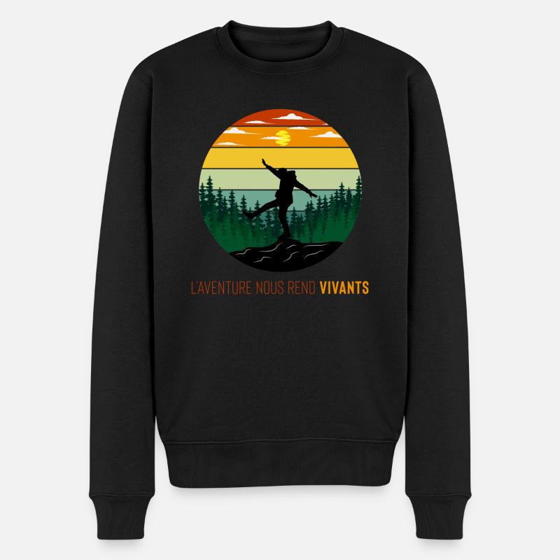 L'aventure nous rend vivants - Pull Premium bio Homme - noir