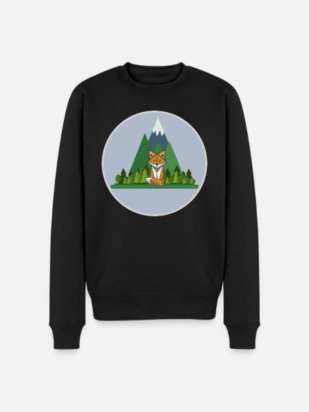The Mountain Calls: Fox - Men's Premium Organic Jumper - black
