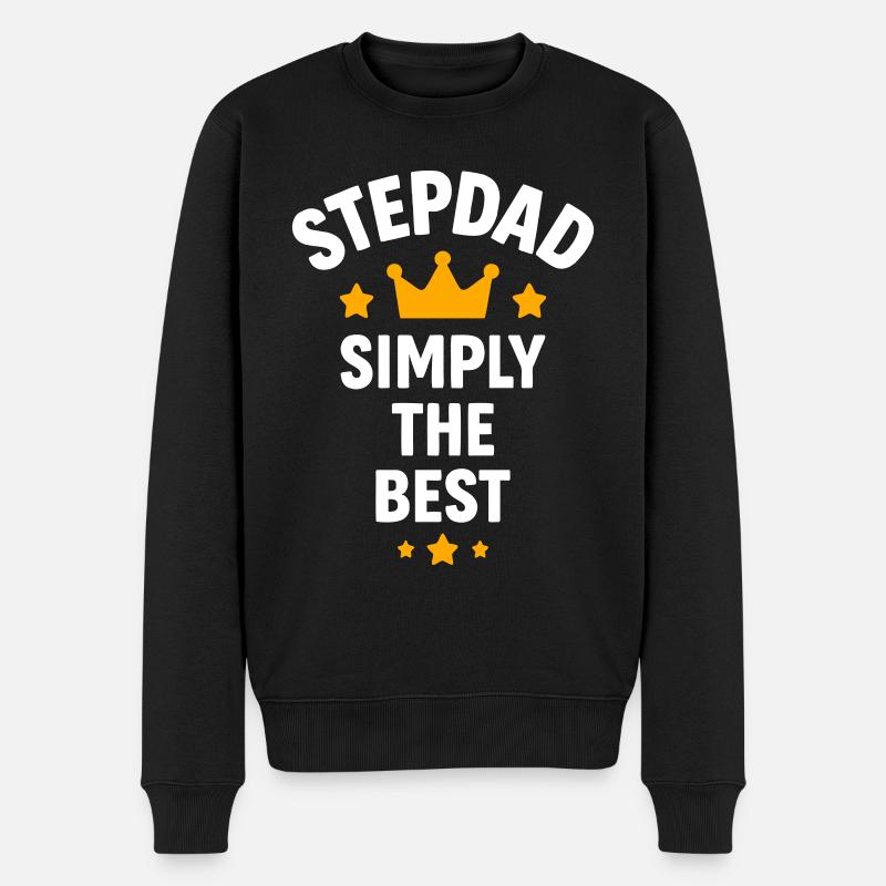 Stiefpapa einfach der Beste - Männer Premium Bio Pullover - Schwarz
