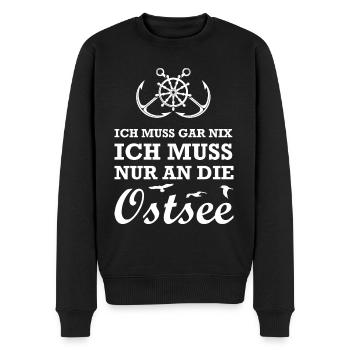 Ostsee Küstenkind Möwen Anker Geschenkidee - Männer Premium Bio Pullover - Schwarz - Vorne - Nico (187cm)