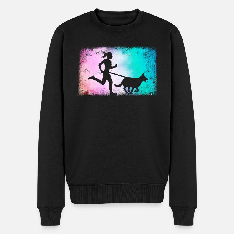 Canicross Runner Cross Country Canicross Filles - Pull Premium bio Homme - noir