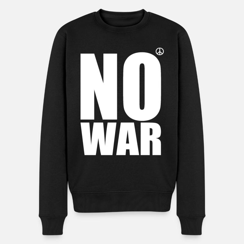No war - Pull Premium bio Homme - noir