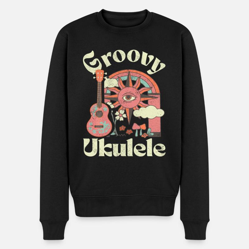 Ukulélé Groovy - Pull Premium bio Homme - noir