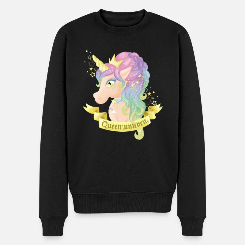 Queen pastel unicorn - Pull Premium bio Homme - noir