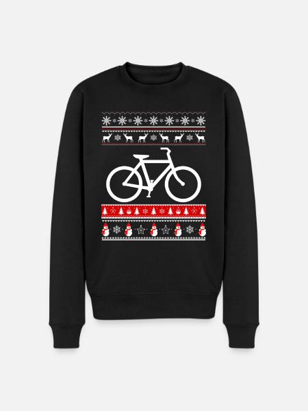Fahrrad und Weihnachten - Männer Premium Bio Pullover - Schwarz
