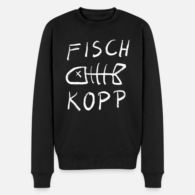 Fischkopp - Männer Premium Bio Pullover - Schwarz