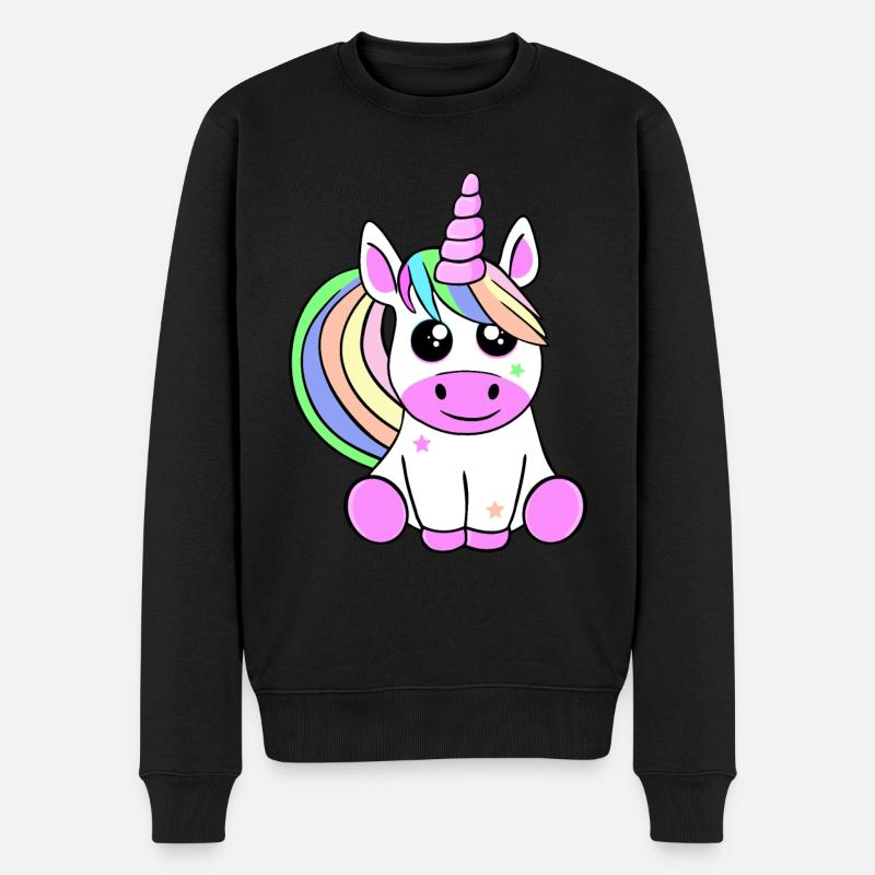 Ein süsses Einhorn. - Männer Premium Bio Pullover - Schwarz
