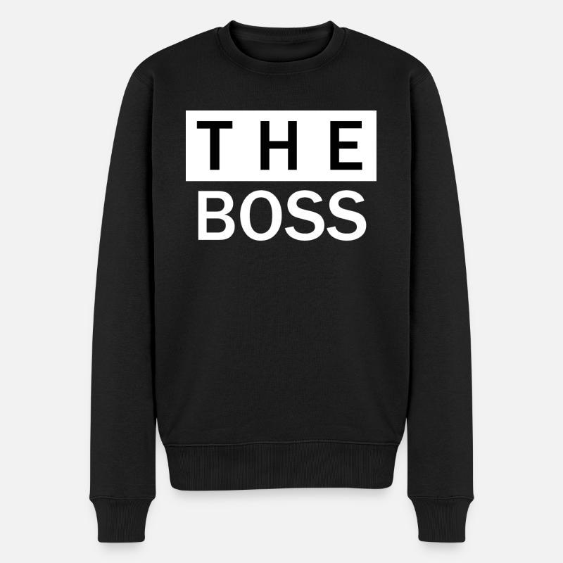 The Boss Boy - Partnerlook Design! BO55 - Männer Premium Bio Pullover - Schwarz