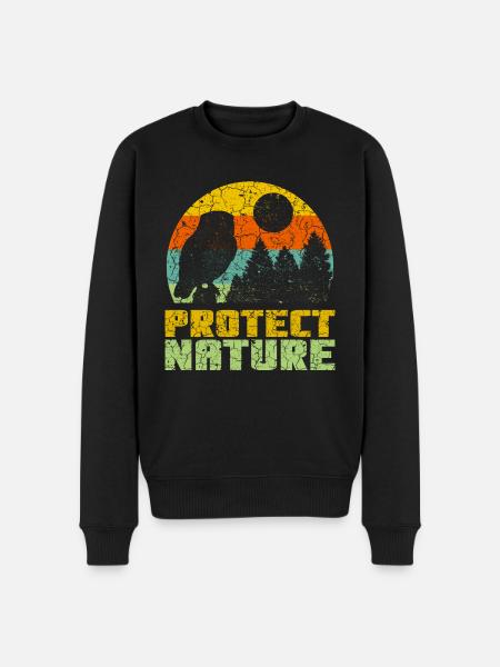 Protect Nature conservation retro shirt - Men's Premium Organic Jumper - black