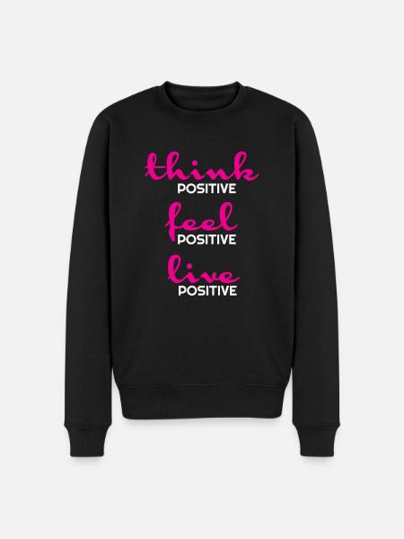 positive,positive quote,positive t shirts,positive - Men's Premium Organic Jumper - black