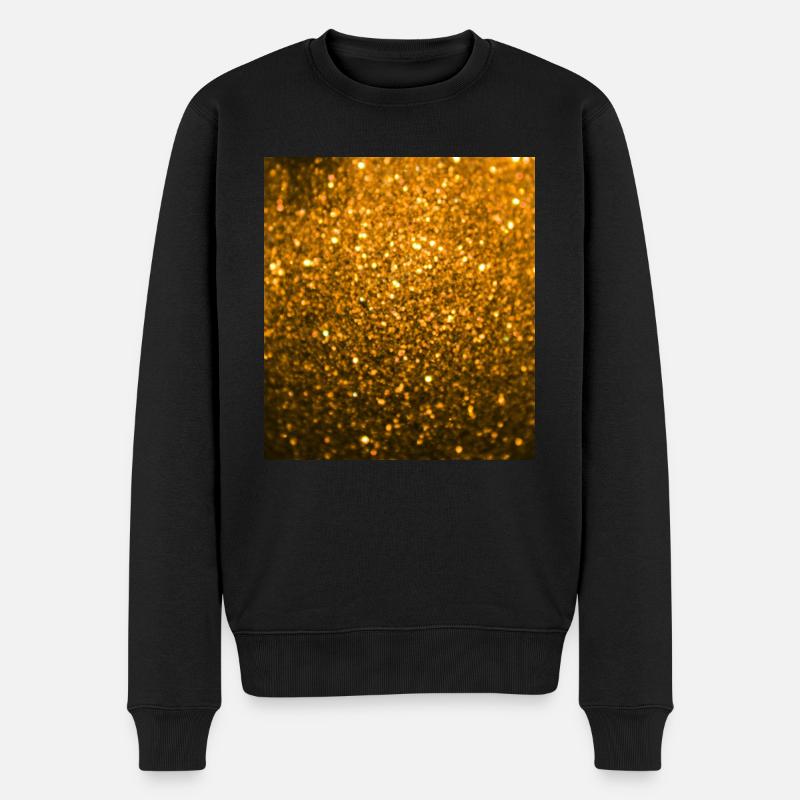 Paillettes dorées étincelantes - Pull Premium bio Homme - noir
