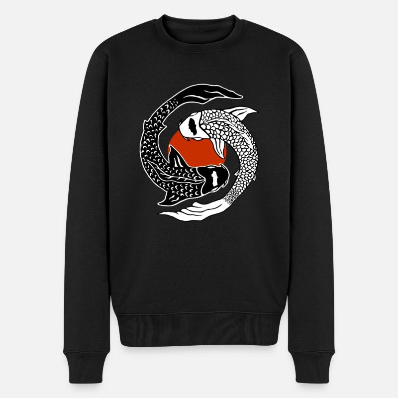 Yin Yang - Kois - Männer Premium Bio Pullover - Schwarz