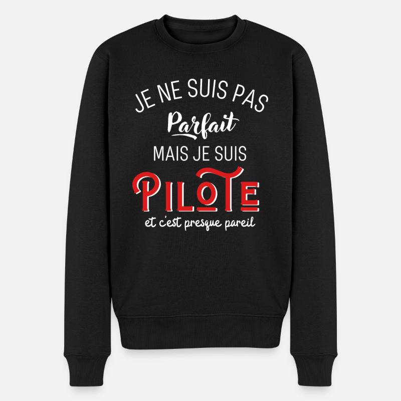 pas parfait mais pilote - Pull Premium bio Homme - noir