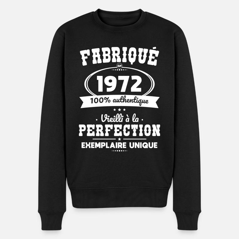 Anniversaire 50 ans - Fabriqué en 1972 - Pull Premium bio Homme - noir