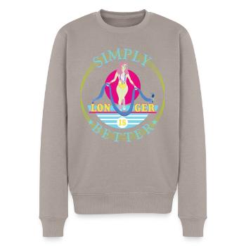 Simplement plus longtemps, c’est mieux. - Pull Premium bio Homme - taupe - Devant - Nico (187cm)