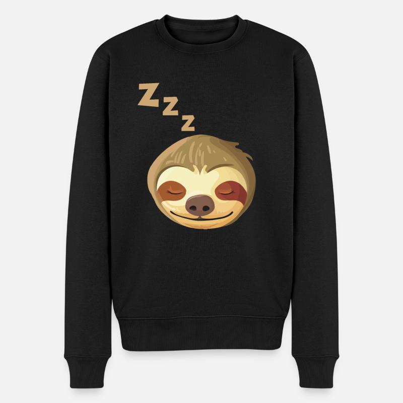 Sleeping Sloth Face - Men's Premium Organic Jumper - black