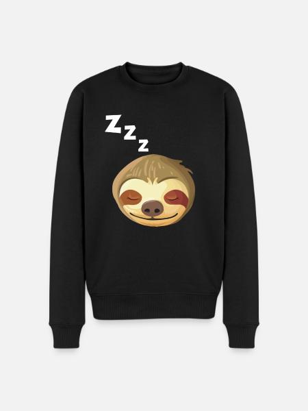 Sleeping Sloth Face - Men's Premium Organic Jumper - black