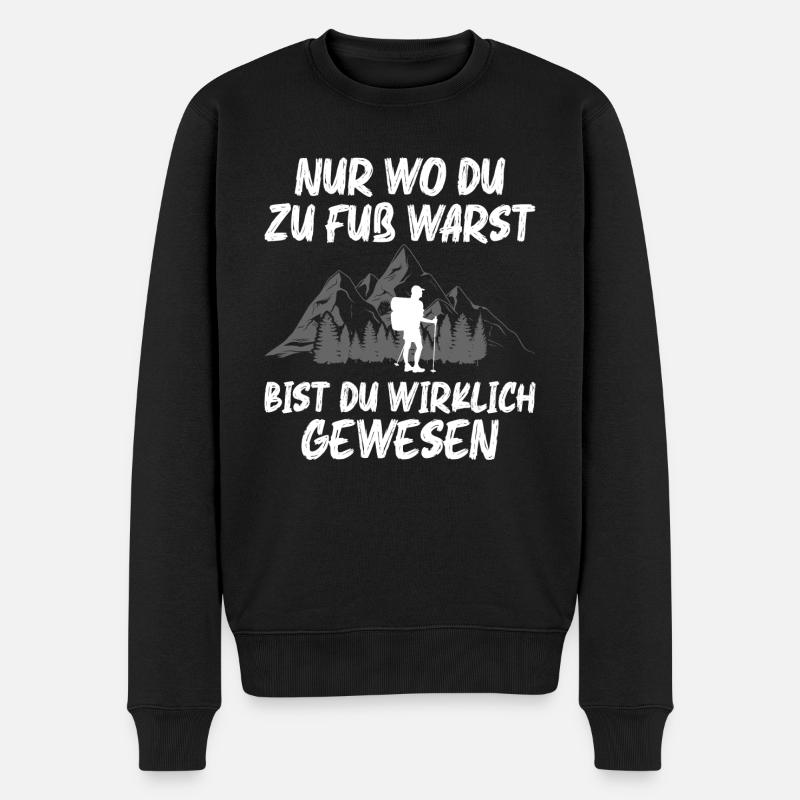 Wandern Geschenk Für Wanderer Berge Trekking - Männer Premium Bio Pullover - Schwarz