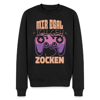 Gaming Gamer Mir Egal Ich Geh Zocken Geschenkidee - Männer Premium Bio Pullover - Schwarz - Vorne - Nico (187cm)