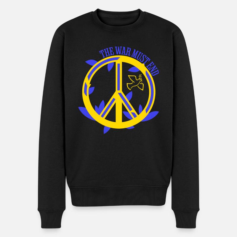 UKRAINE - La paix doit cesser - Pull Premium bio Homme - noir
