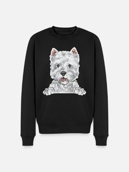 West Highland White Terrier Westie - Men's Premium Organic Jumper - black