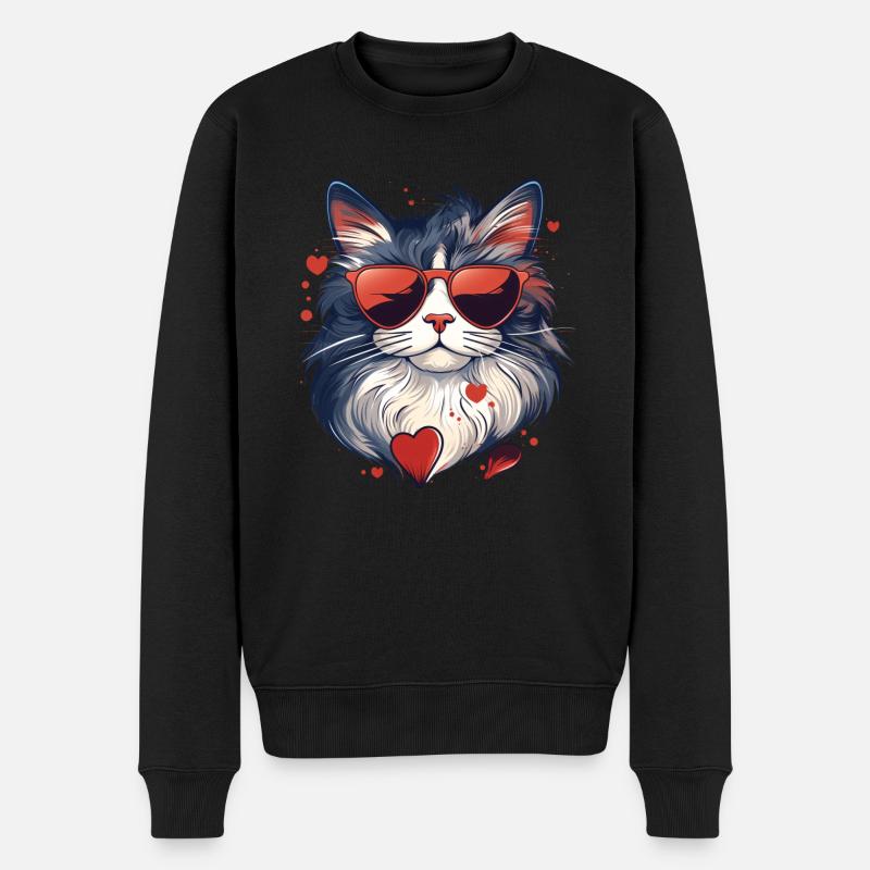 Chat amour - Pull Premium bio Homme - noir