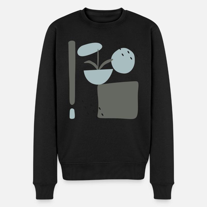 Design abstrait avec des fleurs - Pull Premium bio Homme - noir