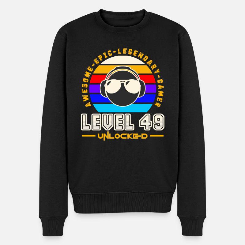 Stufe 49 - Männer Premium Bio Pullover - Schwarz