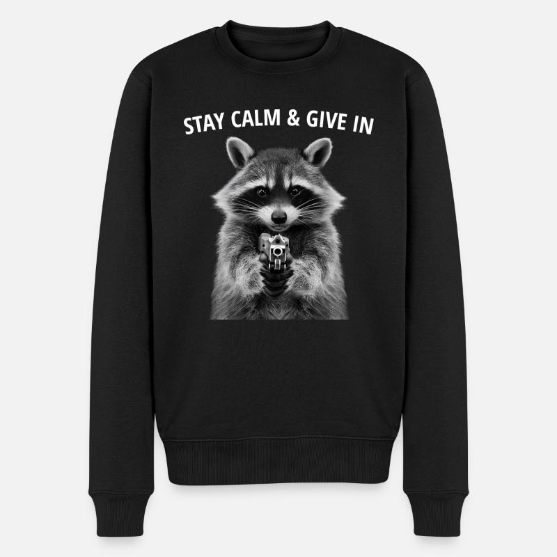Mème raton laveur - Pull Premium bio Homme - noir