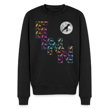 FINN - Schöner Jungen Name mit Dinosaurier - Männer Premium Bio Pullover - Schwarz - Vorne - Nico (187cm)