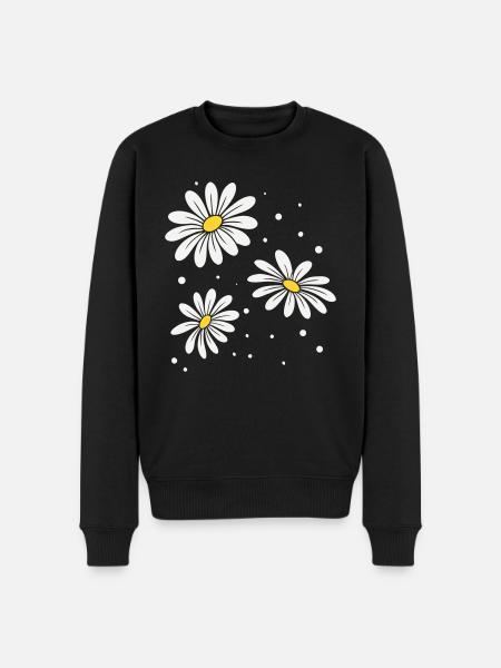 Gänseblümchen Punkte - Männer Premium Bio Pullover - Schwarz