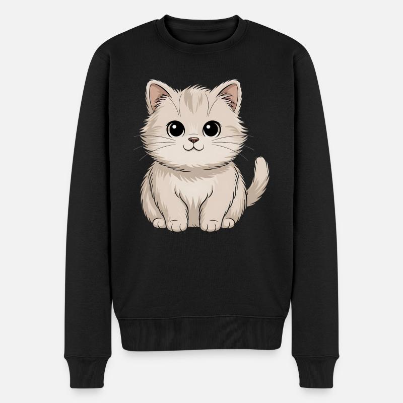Chat persan - Pull Premium bio Homme - noir