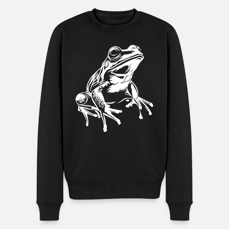 Graphique de grenouille - Pull Premium bio Homme - noir