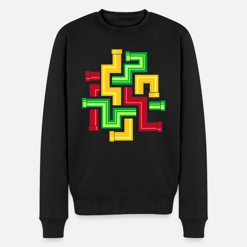 Röhren-Muster - Männer Premium Bio Pullover - Schwarz