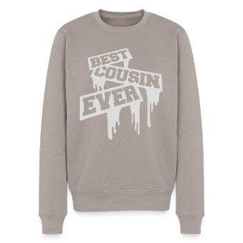 best cousin ever Zitat - Männer Premium Bio Pullover - Taupe - Vorne - Nico (187cm)