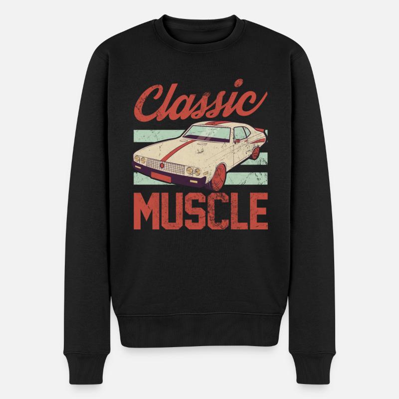 Classic Muscle - Car Enthusiast Muscle Car Lover - Männer Premium Bio Pullover - Schwarz