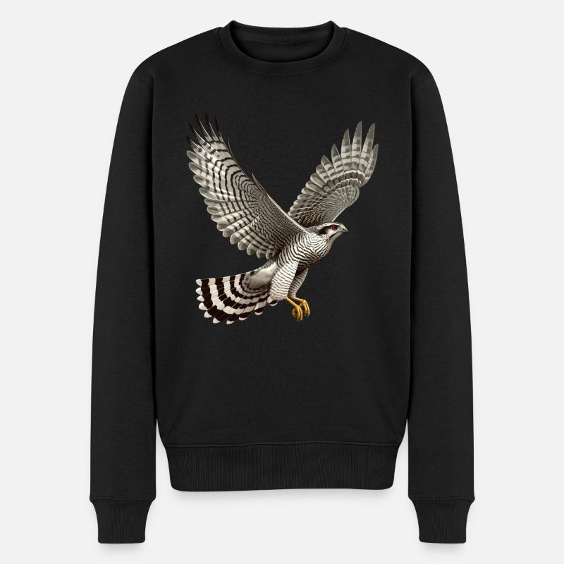 Habicht Accipiter Gentilis Greifvogel - Männer Premium Bio Pullover - Schwarz