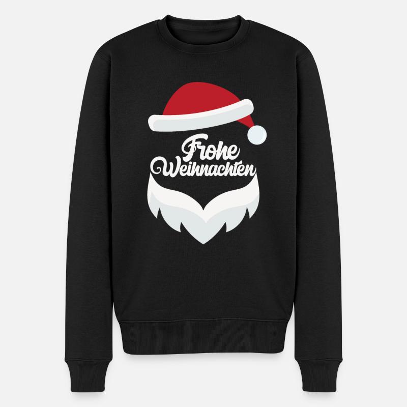 frohe Weihnachten Familie Advent Weihnachtsmann - Männer Premium Bio Pullover - Schwarz