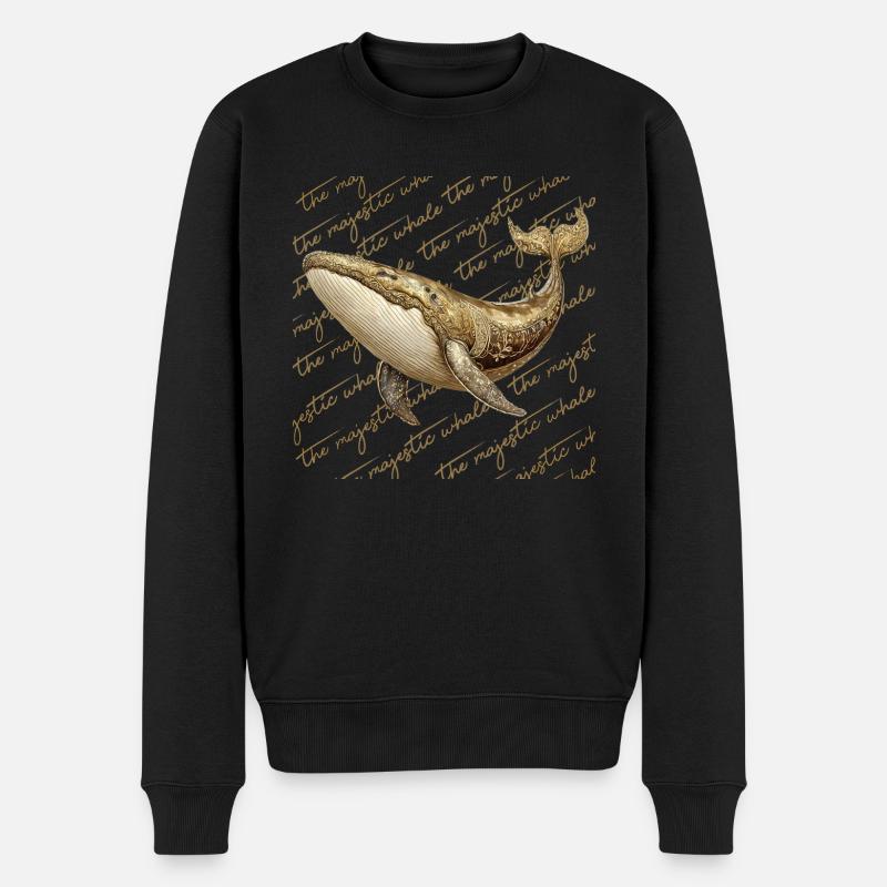 Baleine dorée - Pull Premium bio Homme - noir