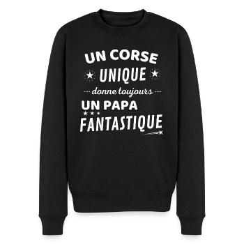 Un corse unique donne un papa fanstastique - Pull Premium bio Homme - noir - Devant - Nico (187cm)