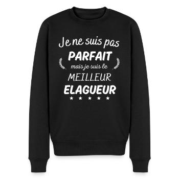 Je suis pas parfait le meilleur elagueur - Pull Premium bio Homme - noir - Devant - Nico (187cm)