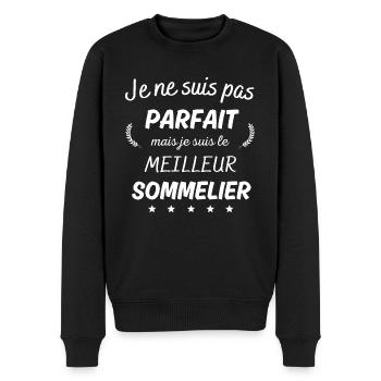 Je suis pas parfait le meilleur sommelier - Pull Premium bio Homme - noir - Devant - Nico (187cm)