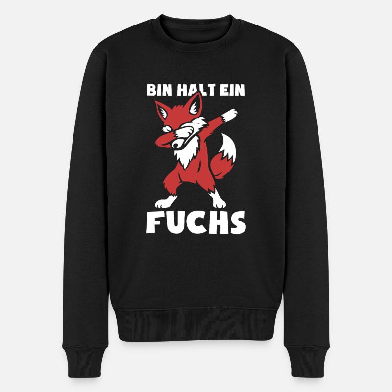 Bin halt ein Fuchs - schlau und clever - dabbing - Männer Premium Bio Pullover - Schwarz