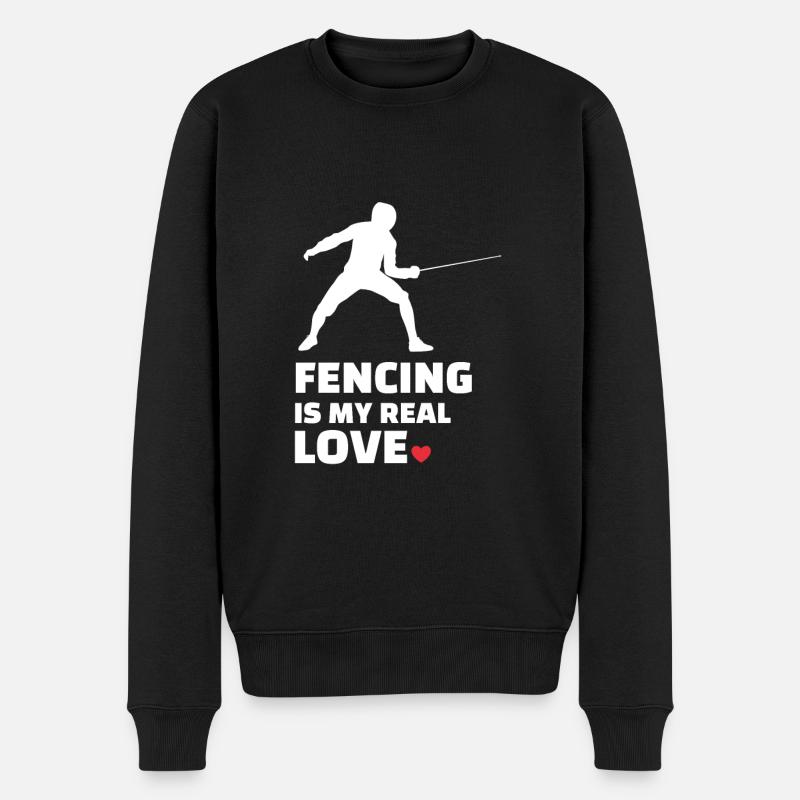 Fechten - Männer Premium Bio Pullover - Schwarz