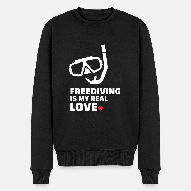 Freitauchen - Männer Premium Bio Pullover - Schwarz