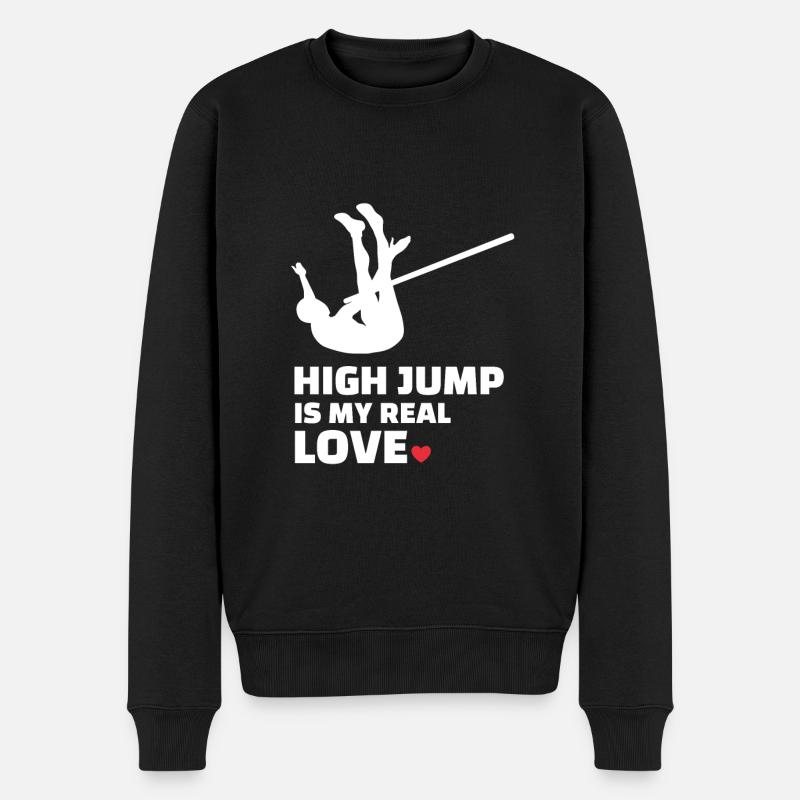 Ich Liebe Hochsprung - Männer Premium Bio Pullover - Schwarz