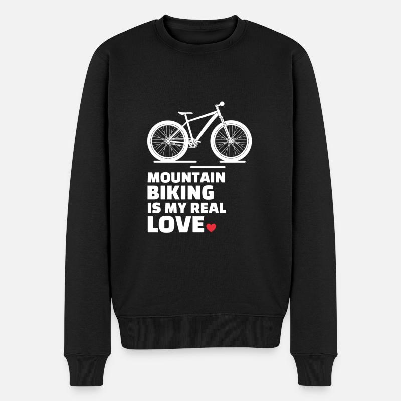 Ich Liebe Mountainbiken - Männer Premium Bio Pullover - Schwarz
