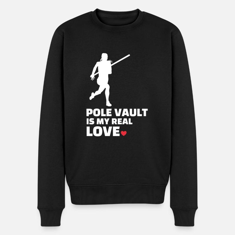 Ich Liebe Stabhochsprung - Männer Premium Bio Pullover - Schwarz