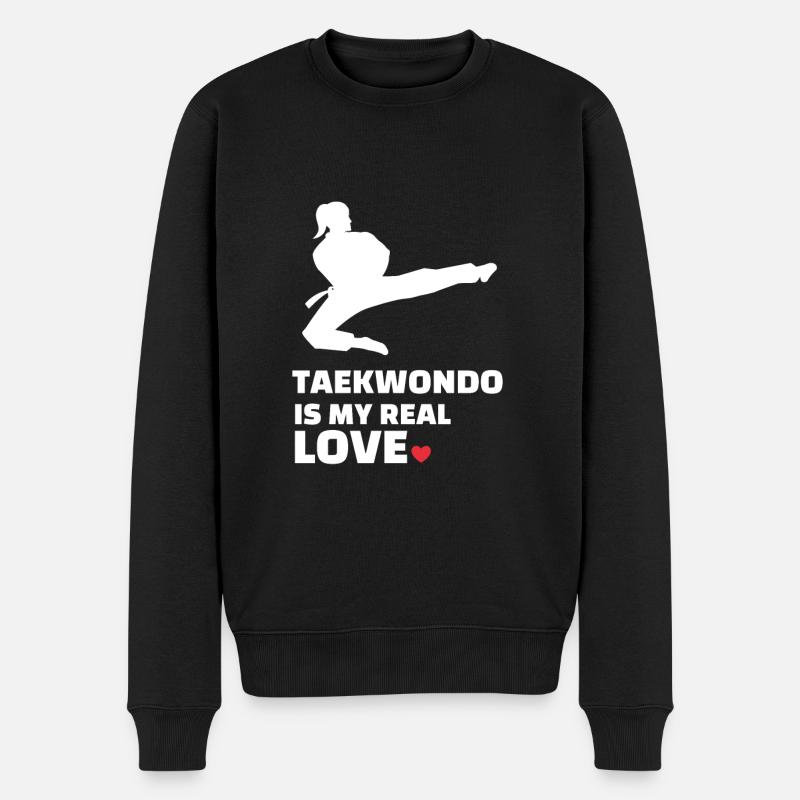 Ich Liebe Taekwondo - Männer Premium Bio Pullover - Schwarz